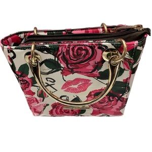 EUC ALDO Floral Print Handbag with Gold Accents